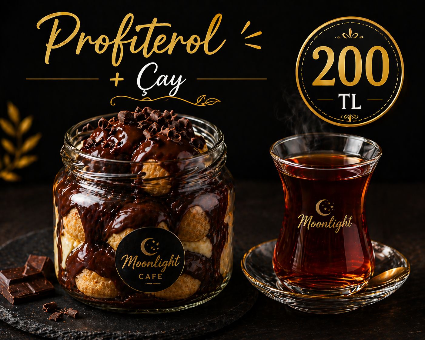 Profiterol + Çay