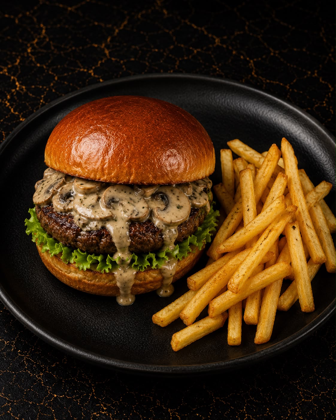moon mantar soslu burger